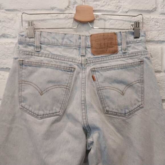 Vintage Levis 550 Jeans Mens 31x32 Faded Blue Orange Tab Distressed Relaxed 90s, - Picture 11 of 15